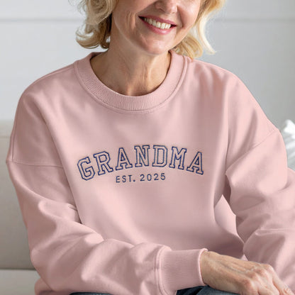 Personalized Embroidered Grandma Sweatshirt