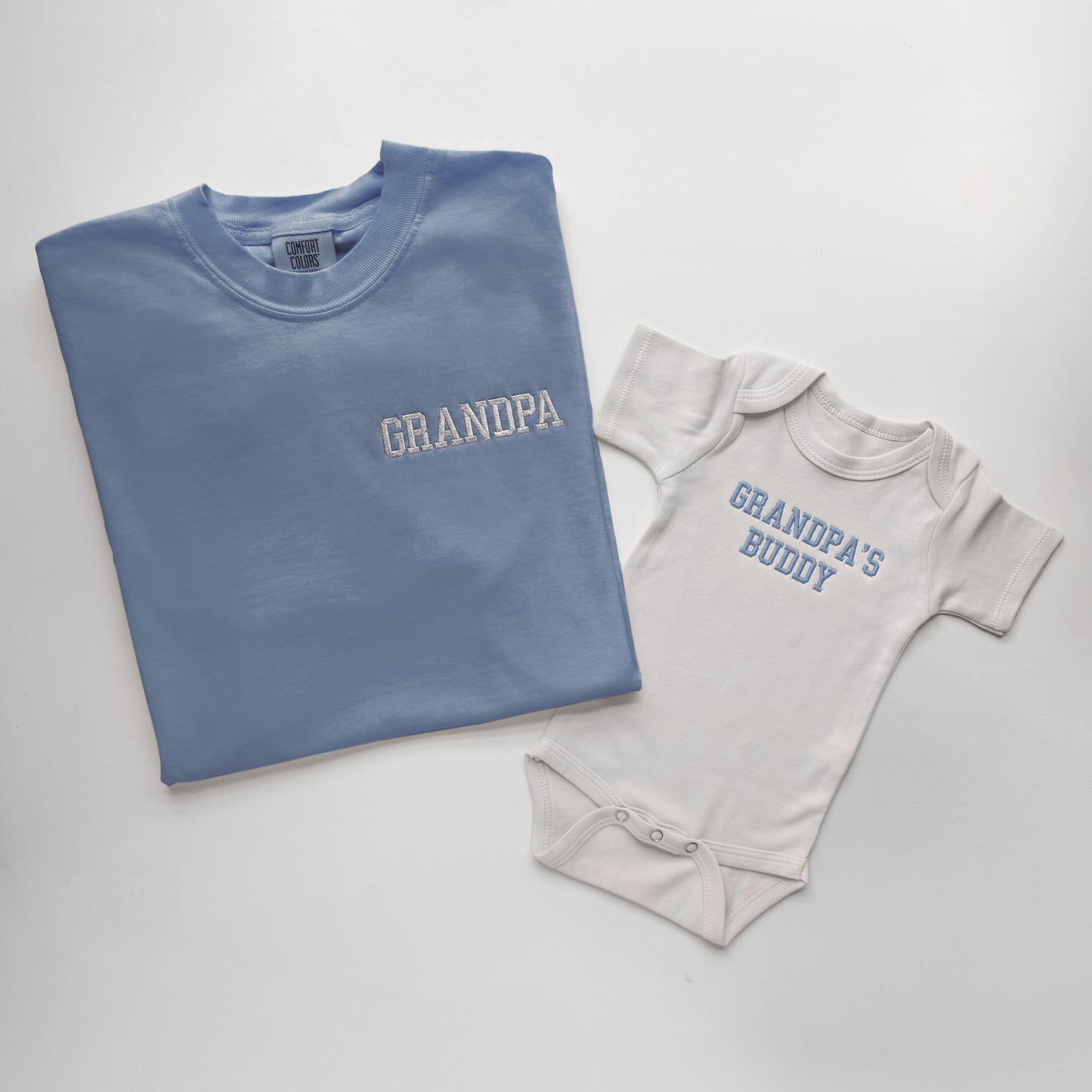 Personalized Grandpa & Buddy Matching Shirts | Embroidered Grandpa & Grandchild Set