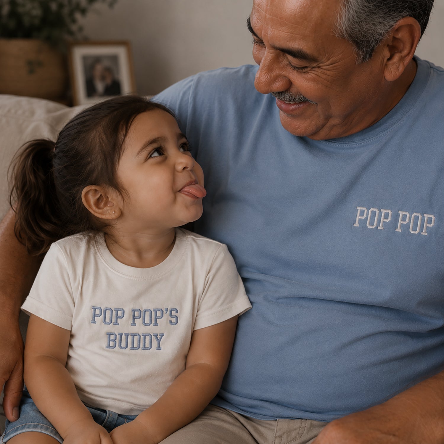 Personalized Grandpa & Buddy Matching Shirts | Embroidered Grandpa & Grandchild Set