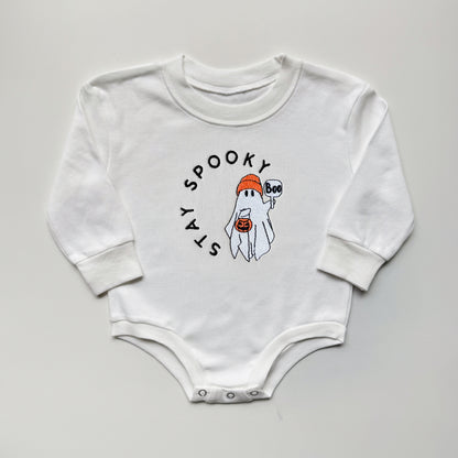 Stay Spooky Ghost Embroidered Matching Sweatshirts