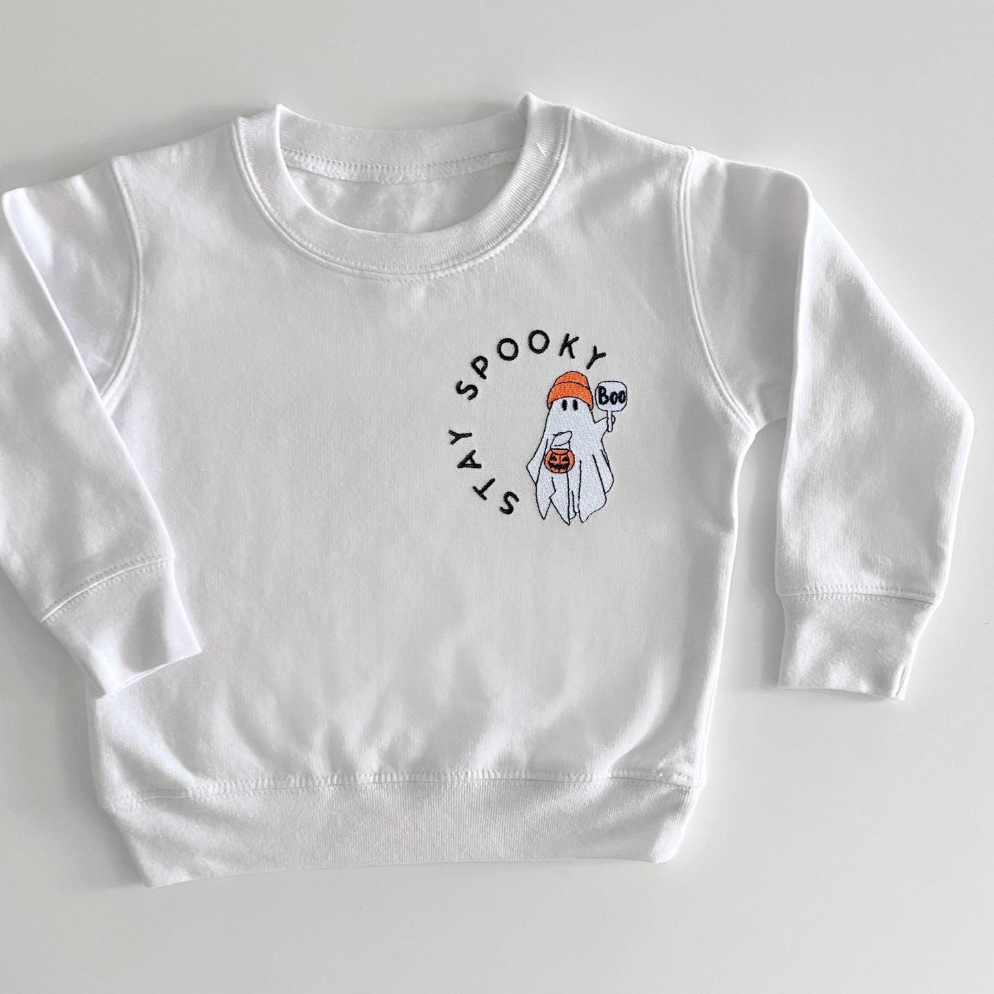 Stay Spooky Ghost Embroidered Matching Sweatshirts for Halloween
