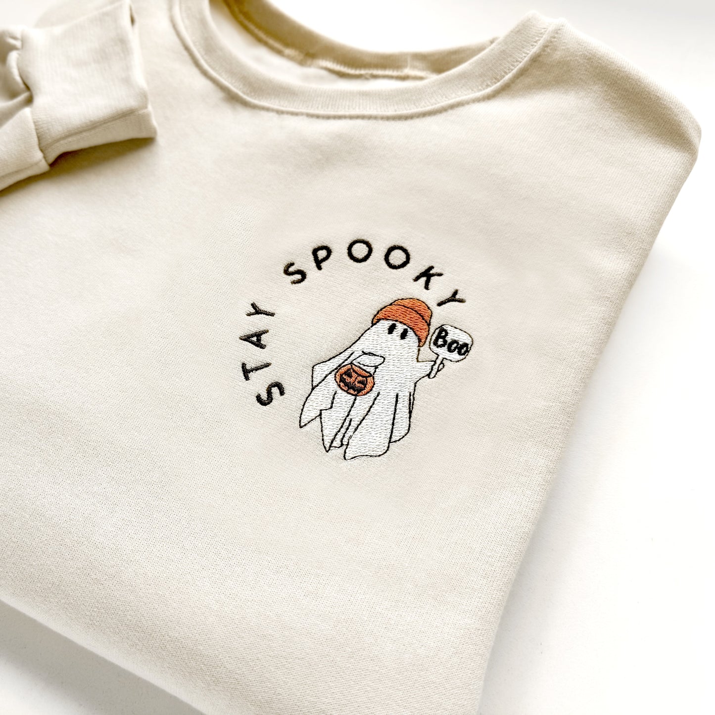 Stay Spooky Ghost Embroidered Matching Sweatshirts for Halloween