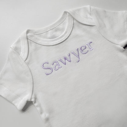Personalized Newborn Name Outfit | Custom Baby Bodysuit & Hat Set short sleeve
