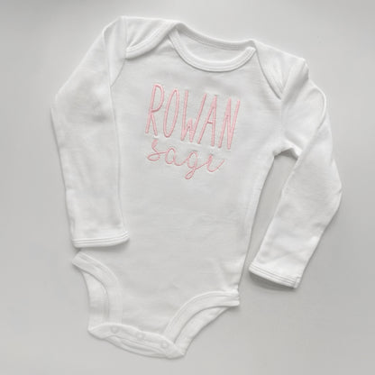 Personalized Newborn Name Outfit | Custom Baby Bodysuit & Hat Set
