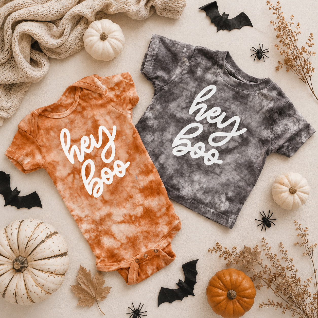 Tie Dye Hey Boo Matching Halloween Shirts