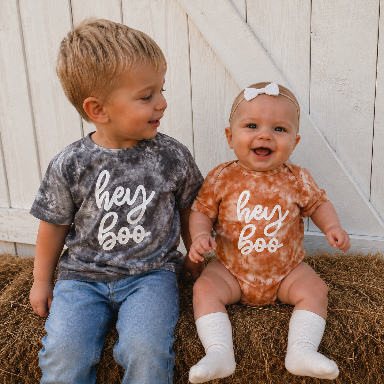 Tie Dye Hey Boo Matching Halloween Shirts