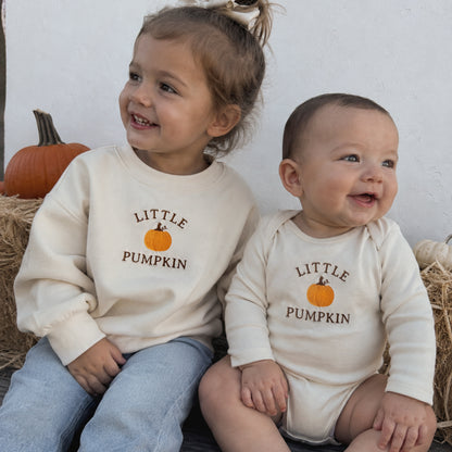 Little Pumpkin Embroidered Baby & Toddler Shirts | Fall Pumpkin Outfit