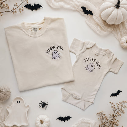 Mama Boo & Little Boo Embroidered Matching Halloween Shirts & Sweatshirts