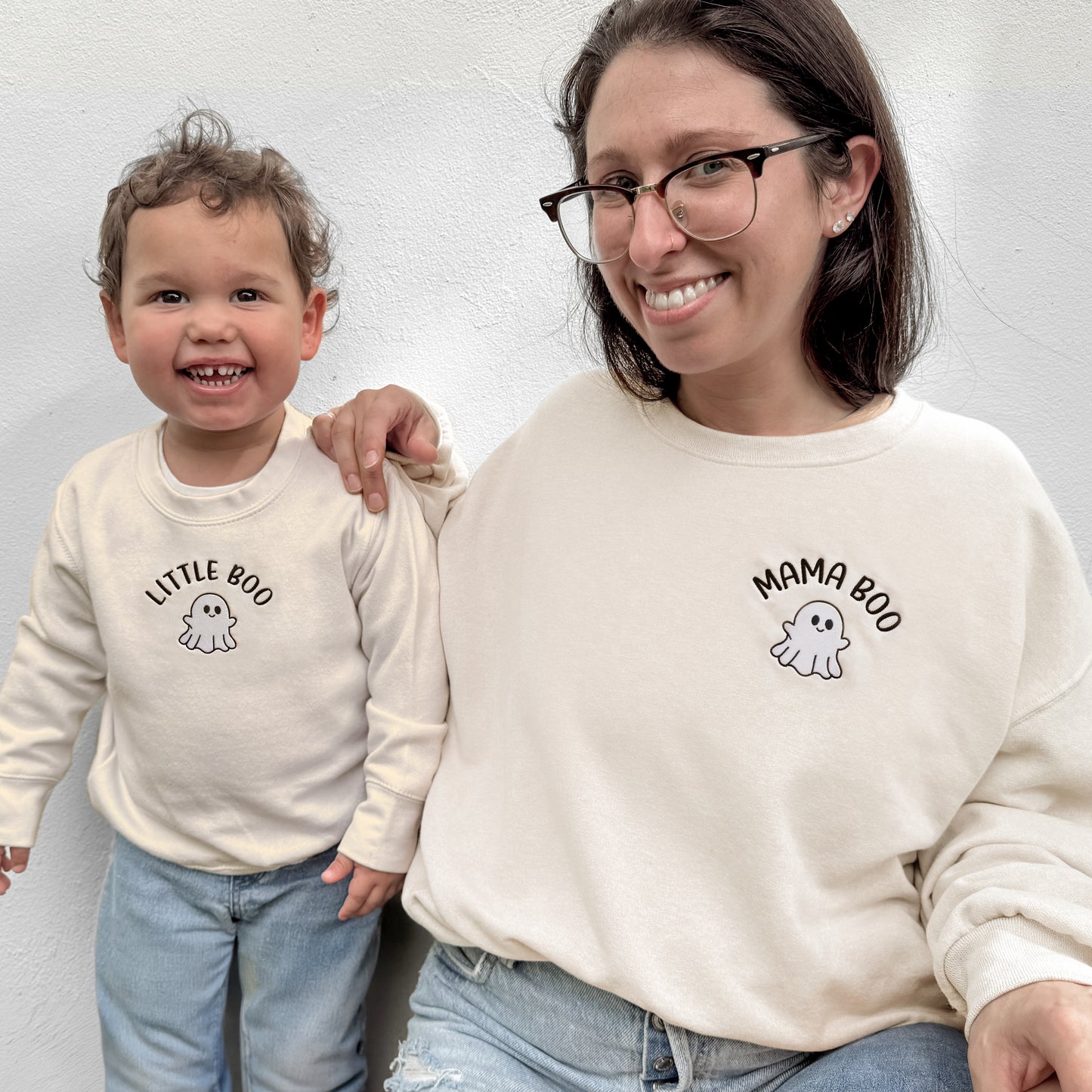 Mama Boo & Little Boo Embroidered Matching Halloween Shirts & Sweatshirts