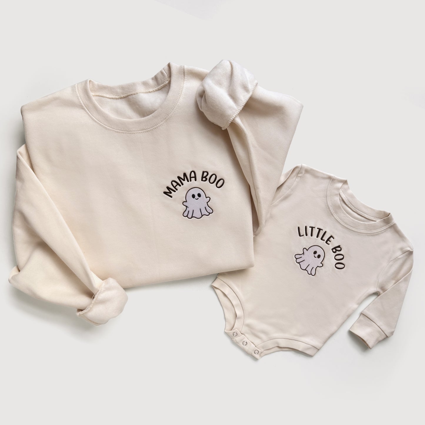 Mama Boo & Little Boo Embroidered Matching Halloween Shirts & Sweatshirts
