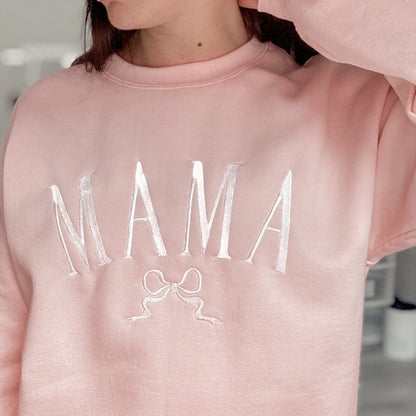 Mama and Mini Matching Sweatshirts and Baby Outfits with Bows