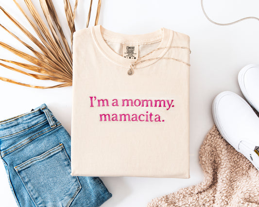 Embroidered Mamacita Shirt | Comfort Colors Oversized Mama T-Shirt