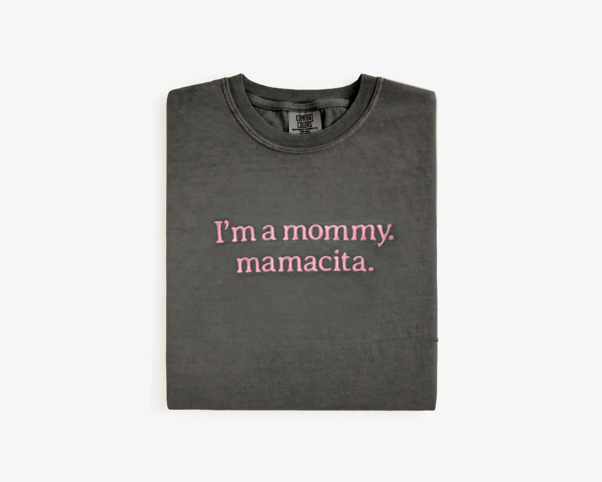I'm a mommy mamacita t shirt comfort colors cropped ivory beige cream neutral love island shirt funny t shirt baby shower gift mommy and me matching embroidered shirt