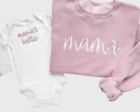 mother daughter matching sweatshirts mommy and me pink sweatshirts mama's bestie