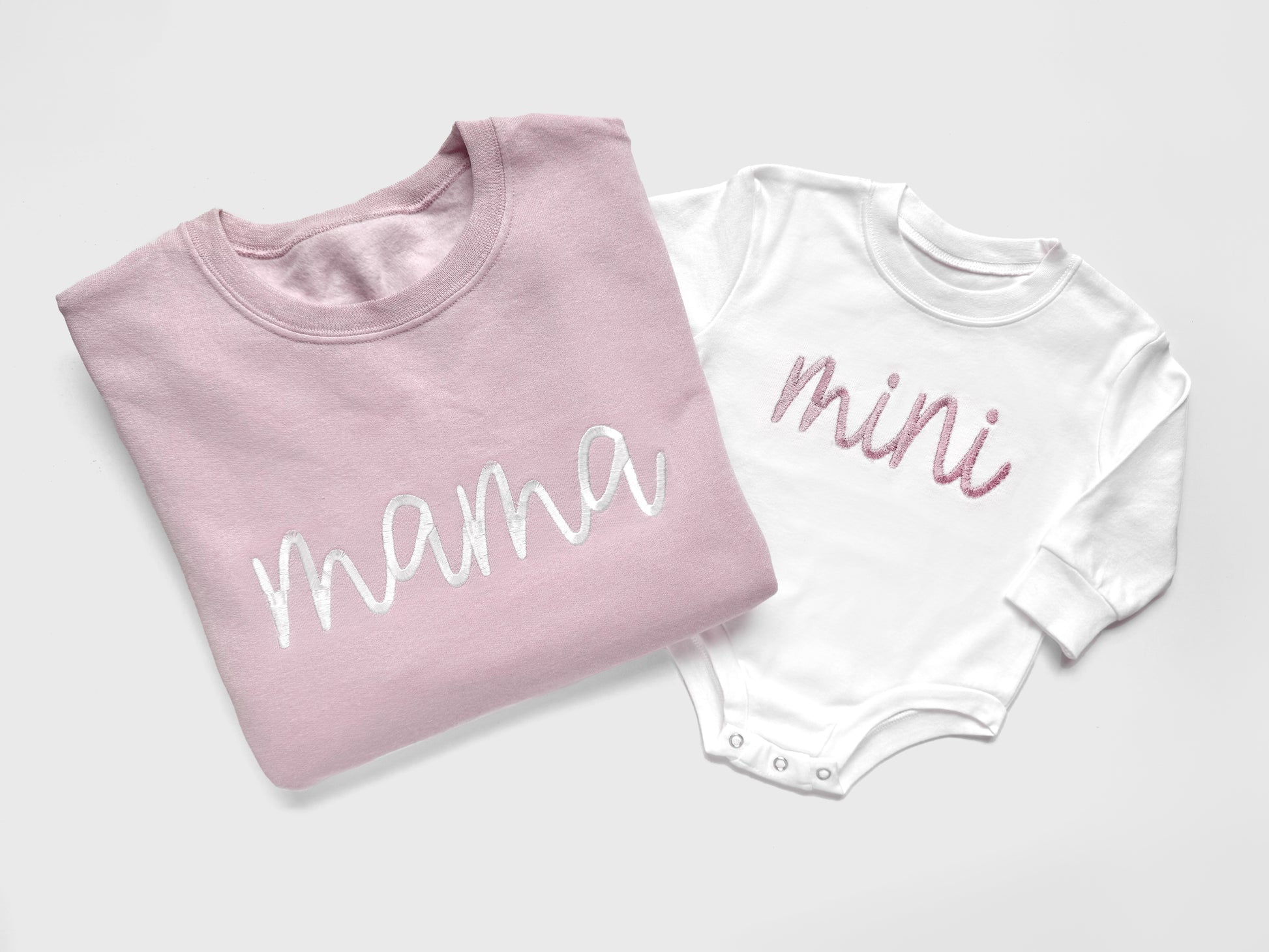 mother daughter matching sweatshirts mommy and me pink sweatshirts mama's bestie on model