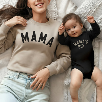 mama mama's boy mother son matching outfits, coming home from the hospital outfits, mommy and me christmas outfits, mommy newborn matching, new mom gift,  mother sweatshirt