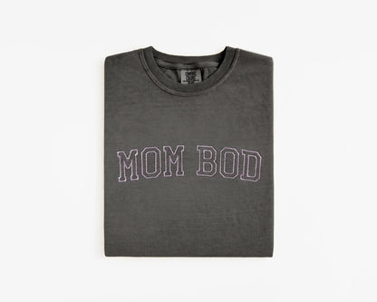 mom bod shirt funny embroidered t-shirt cropped comfort colors cotton maternity pregnancy oversized 