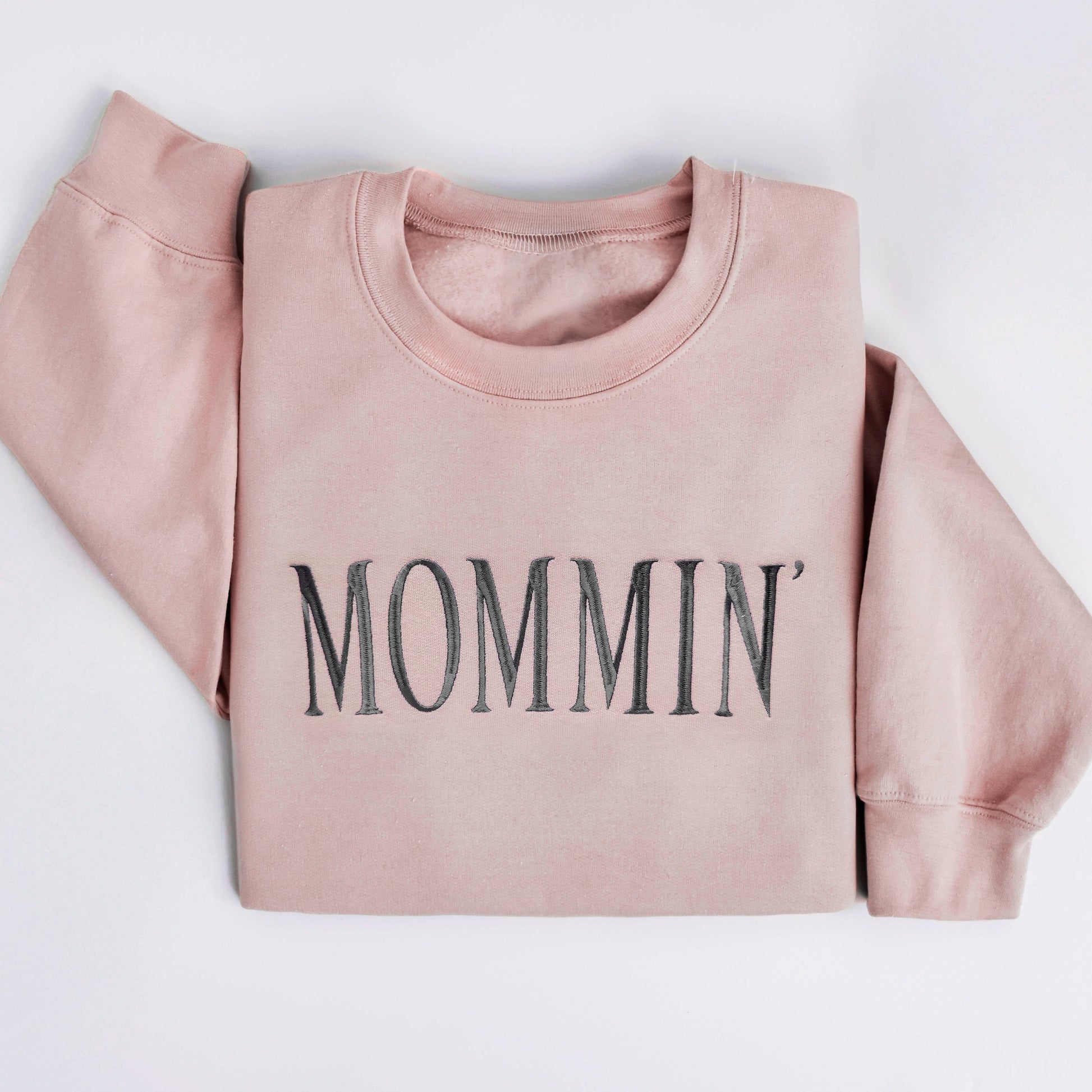 mommin sweatshirt for moms, crewneck for moms, gift for mom, handmade gift, personalized mom gift, mother sweatshirt custom embroidered sweatshirt