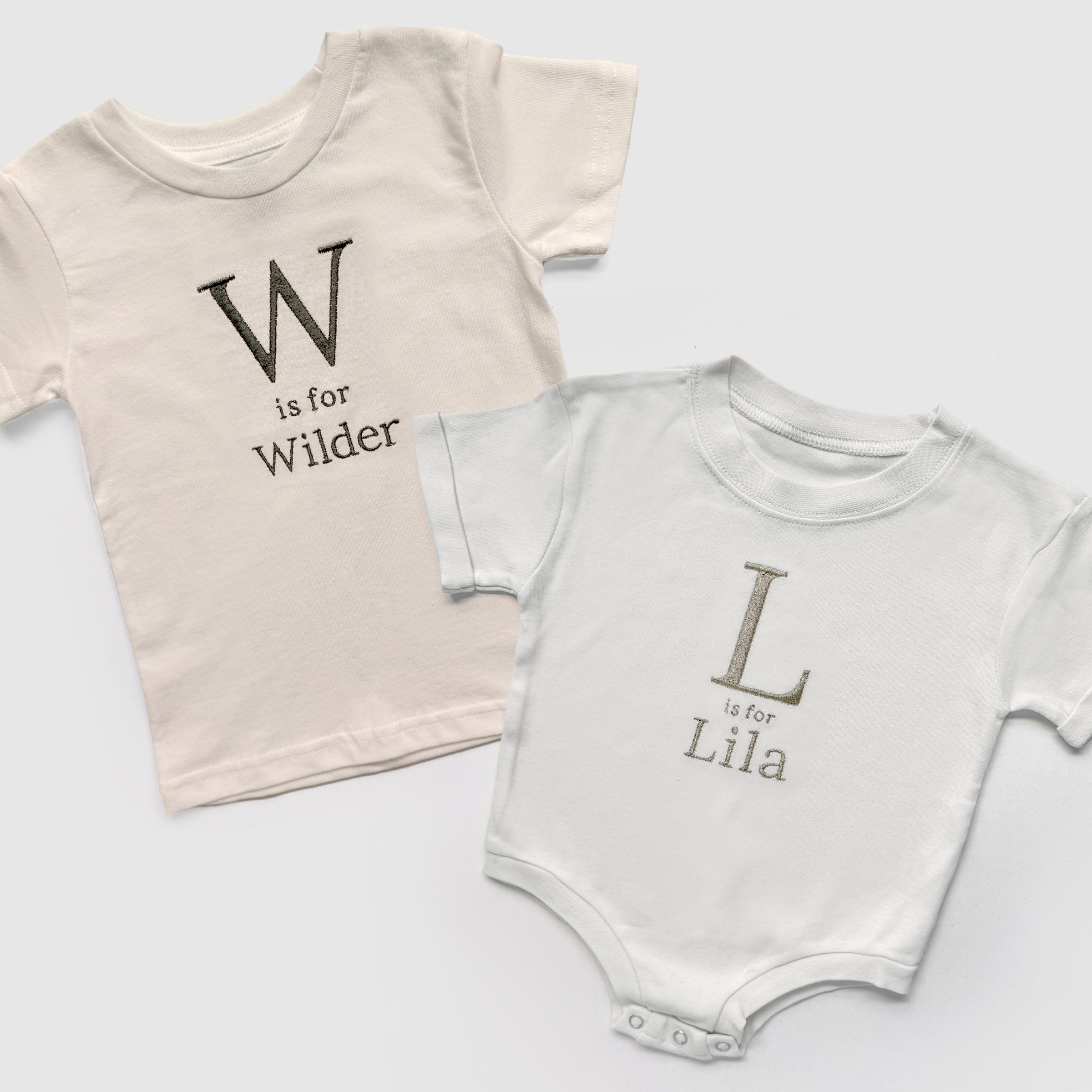 Personalized Monogram Baby Bodysuit, Bubble Romper & Toddler Shirt | Custom Embroidered Name Outfit