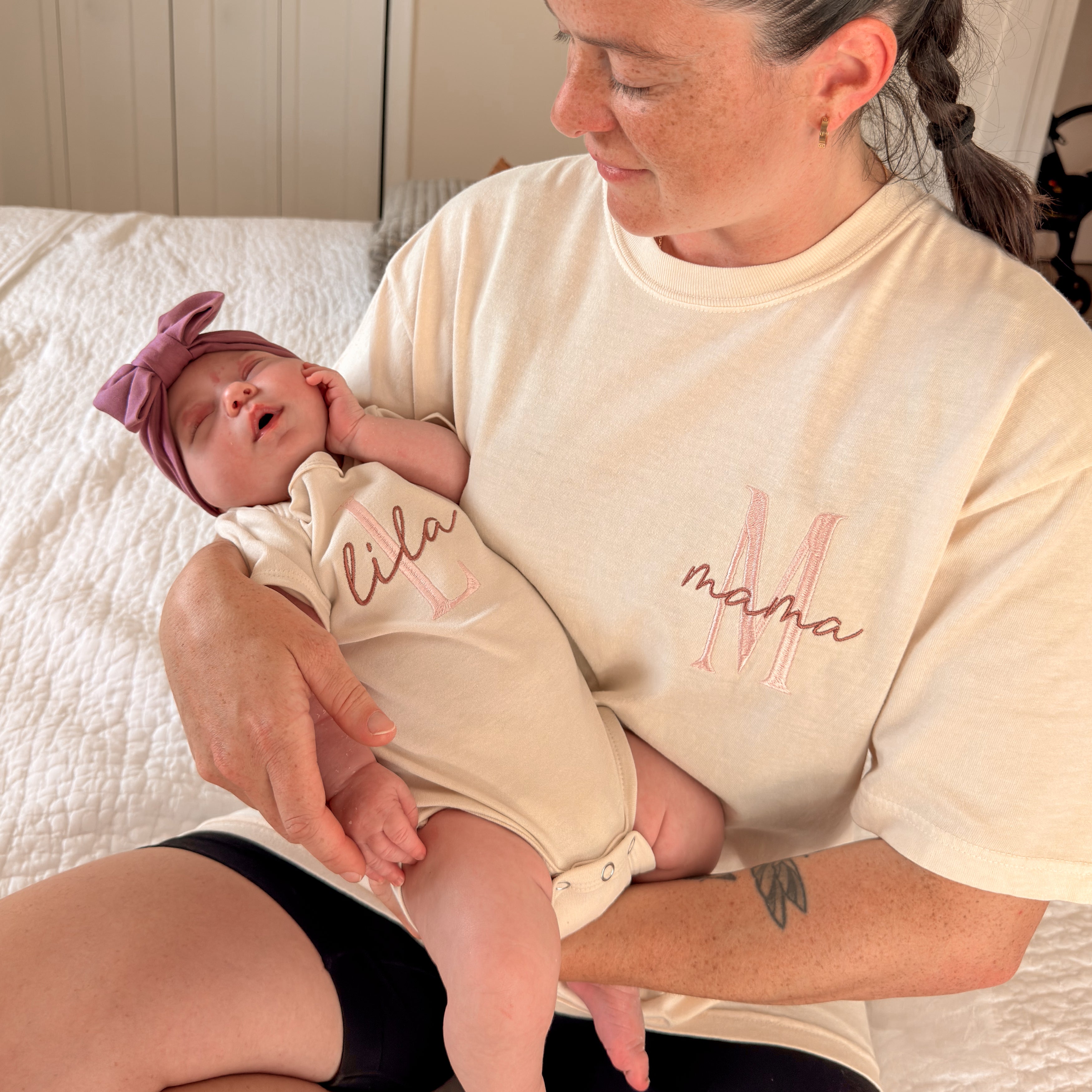 Personalized Embroidered Monogram Family Matching Shirts | Custom Initial Shirts