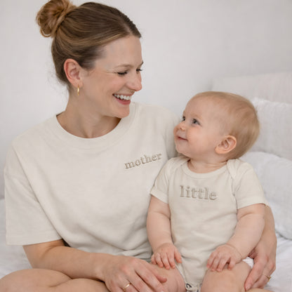 Mother & Little Matching Shirts | Neutral Mommy and Me Outfit