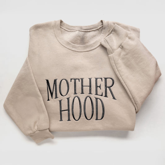 Motherhood Embroidered Sweatshirt | Minimalist Mom Crewneck