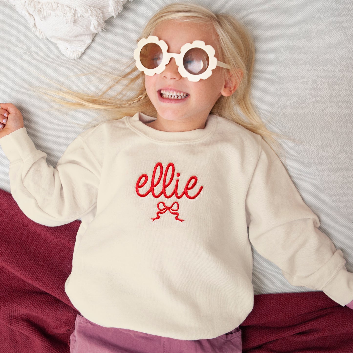 Personalized Name Bow Sweatshirts & Baby Outfits