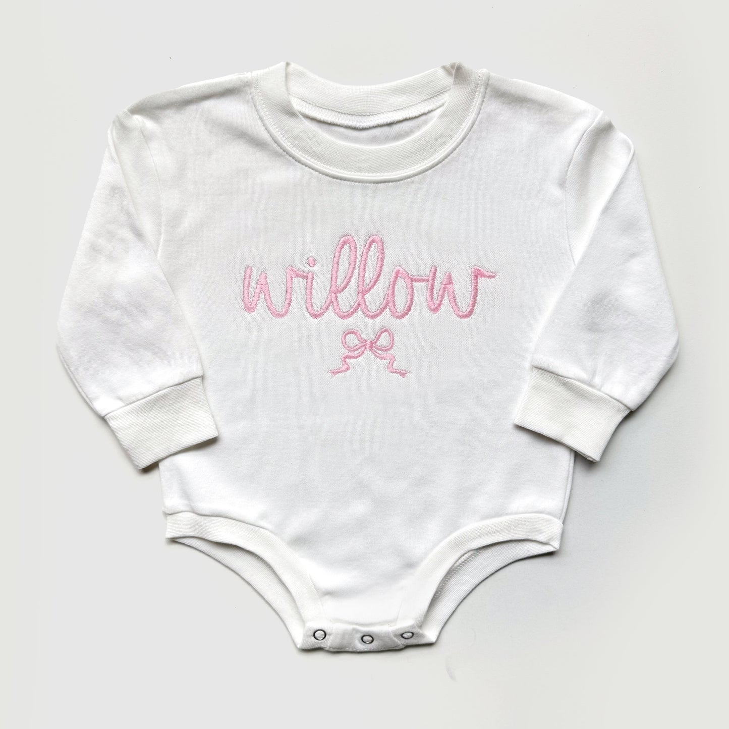 Personalized Name Bow Sweatshirts & Baby Outfits
