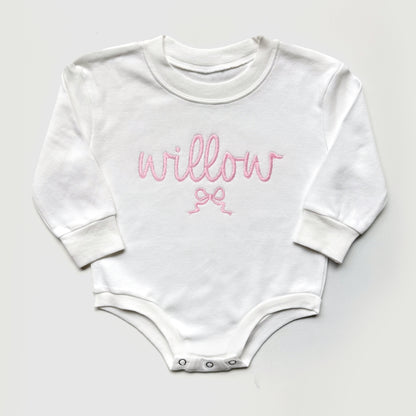 Personalized Name Bow Sweatshirts & Baby Outfits