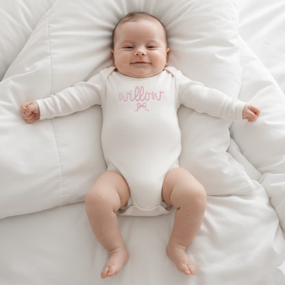 Personalized Name Bow Sweatshirts & Baby Outfits