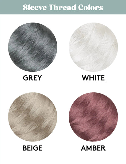 Neutral Floral Embroidered Mom Sweatshirt with Sleeve Embroidery Summer & Bash