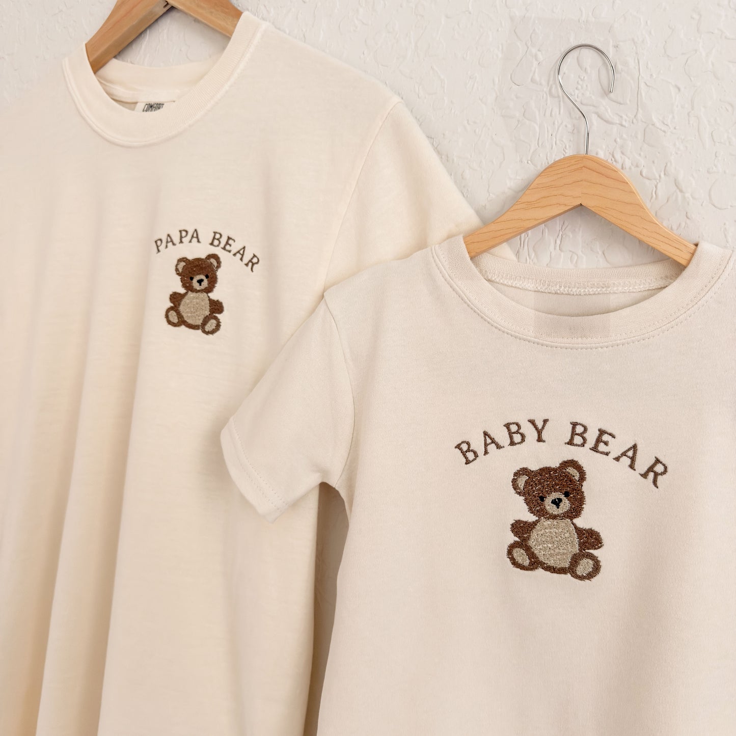 Papa Bear & Baby Bear Matching Set | Embroidered Dad and Baby Outfit