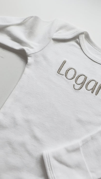 Personalized Newborn Name Outfit | Custom Baby Bodysuit & Hat Set