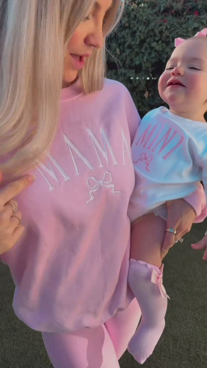 Matching Mama and Mini Embroidered Sweatshirts & Outfits with Bows