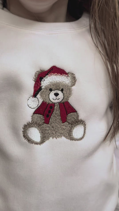 Personalized Teddy Bear Embroidered Matching Holiday Sweatshirts