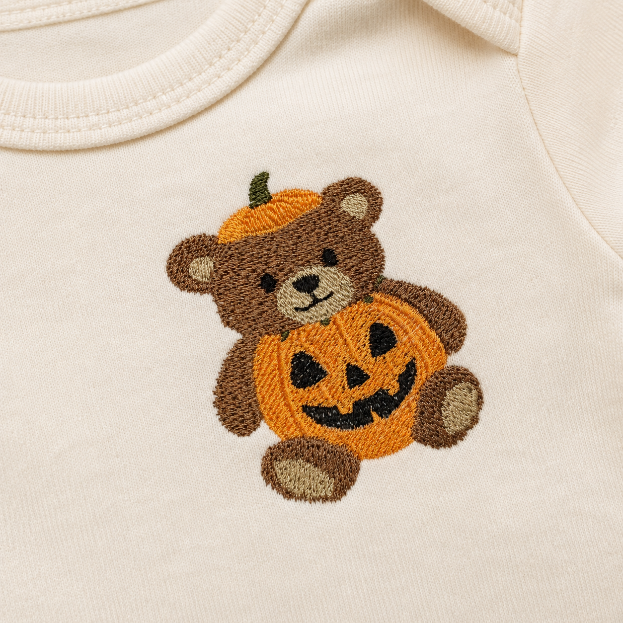 Embroidered Pumpkin Bear Matching Family Shirts & Baby Outfits