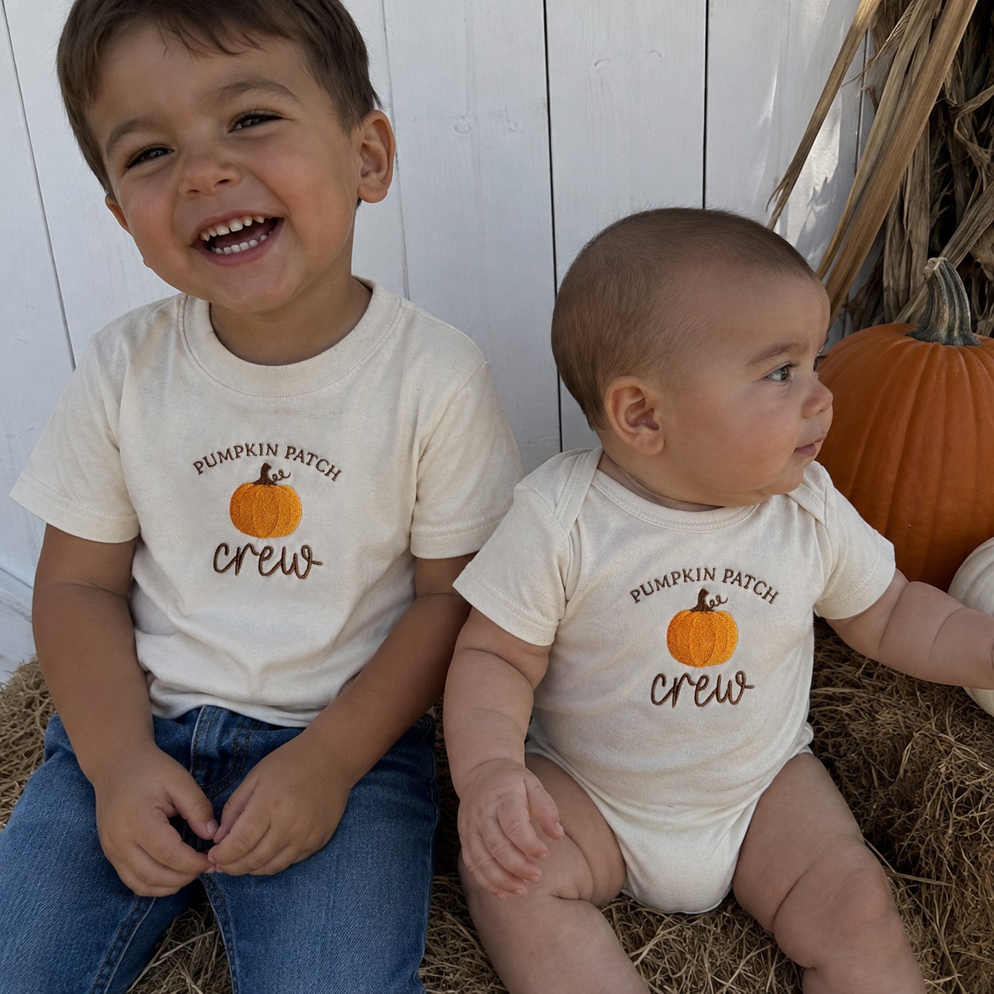 Pumpkin Patch Crew Embroidered Matching Family Shirts | Fall Family Tees