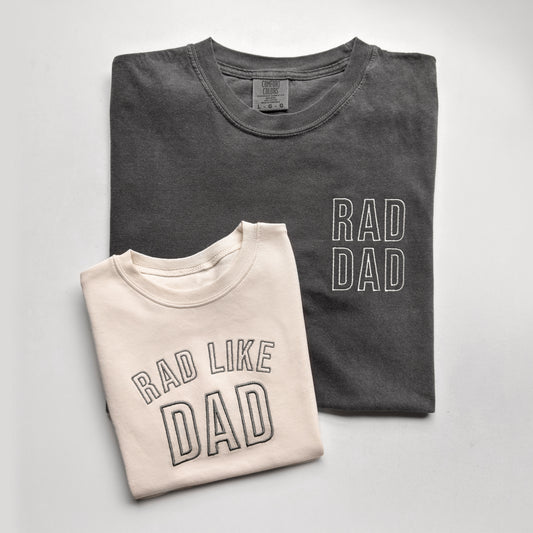 Embroidered Rad Dad & Rad Like Dad Matching Set