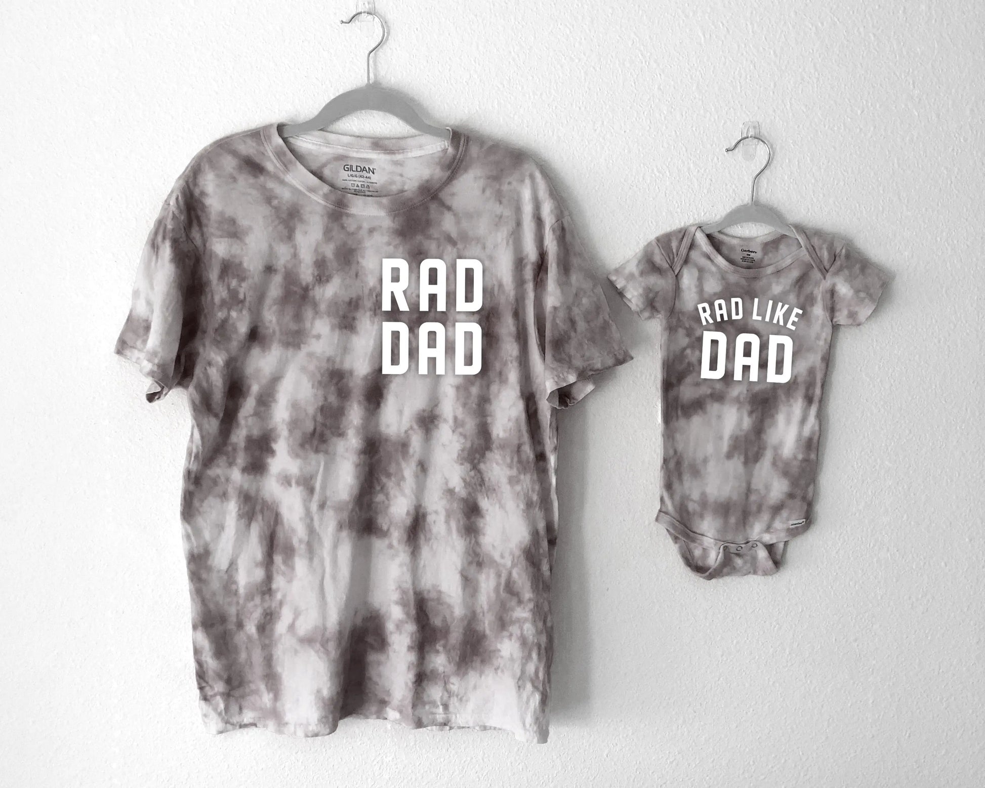 rad dad rad like dad matching baby onesies bodysuits t shirt baby and dad matching father son daughter newborn gift fathers day birthday tie dye matching outfits