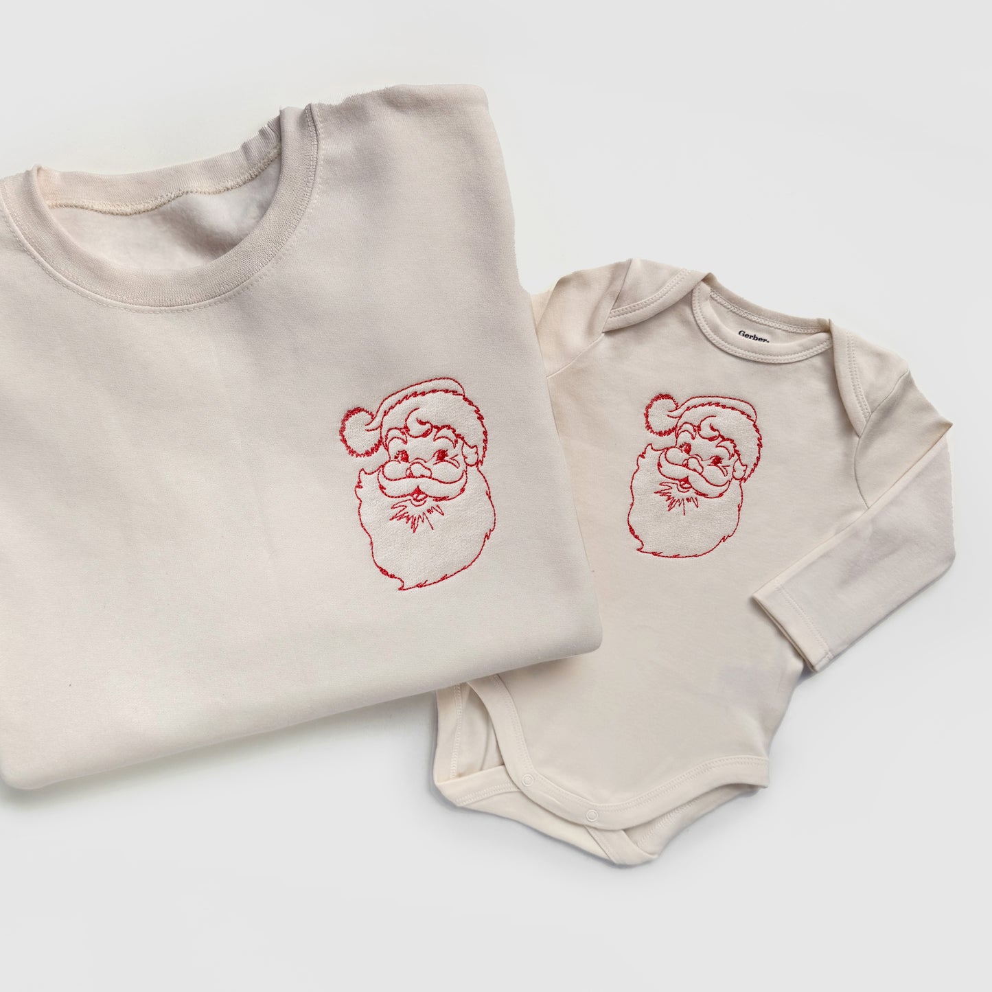 Retro Santa Embroidered Christmas Sweatshirts