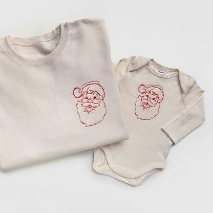 Retro Santa Embroidered Christmas Sweatshirts