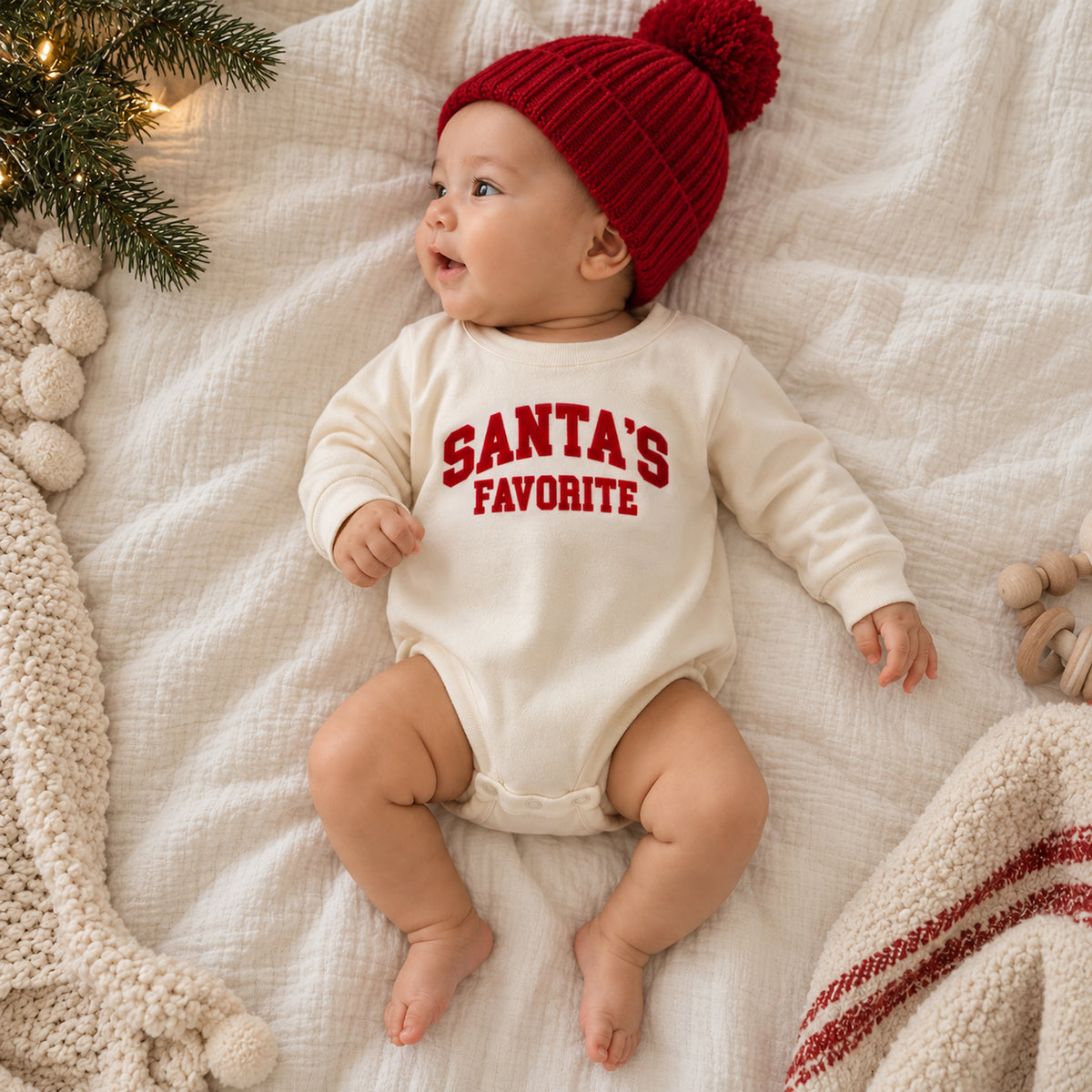 Santa's Favorite Christmas Matching Family Sweatshirts & Baby Outfits