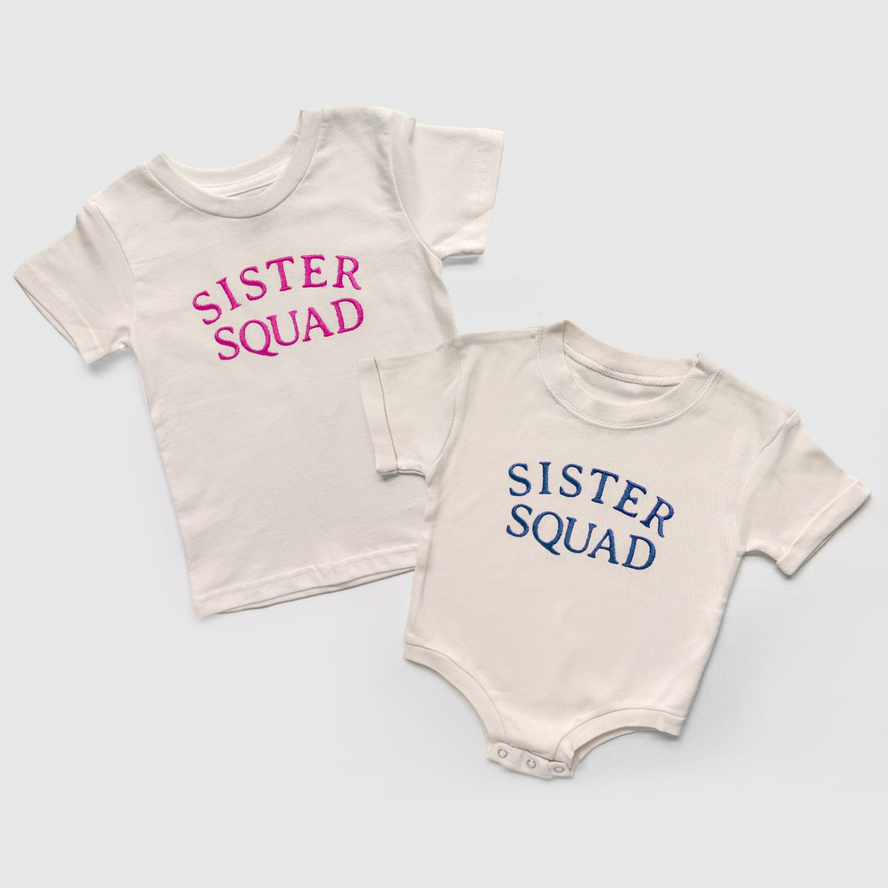 custom personalized sister squad sister matching embroidered shirts for sibling matching sister coordinating onesies big sister shirt