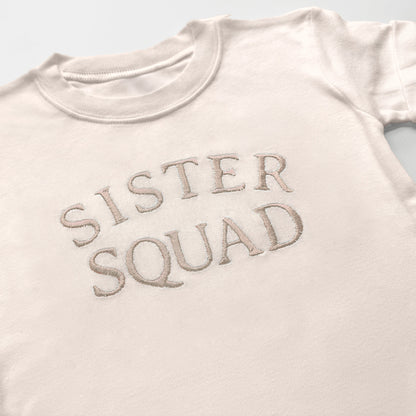 custom personalized sister squad sister matching embroidered shirts for sibling matching sister coordinating onesies big sister shirt