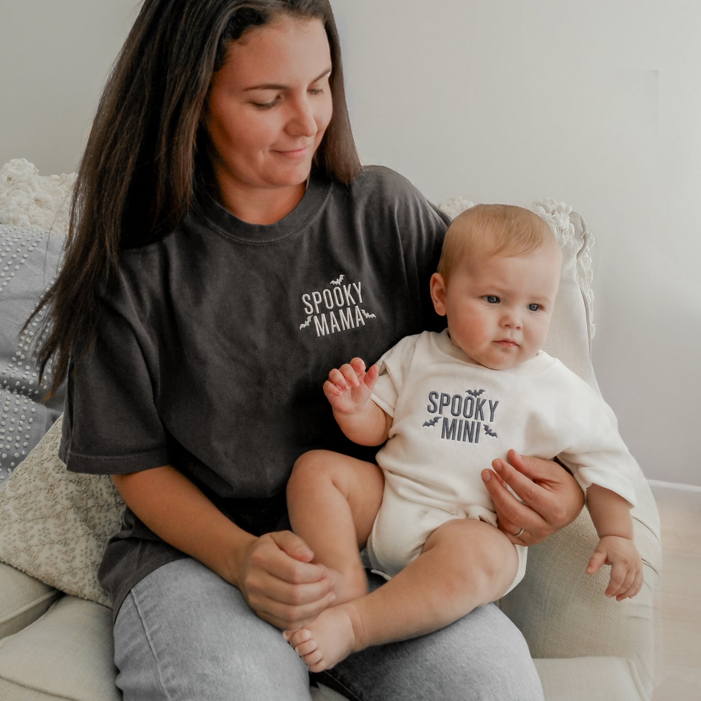 Embroidered Family Matching Halloween Shirts | Spooky Mama, Spooky Dad & Spooky Mini Matching Shirts