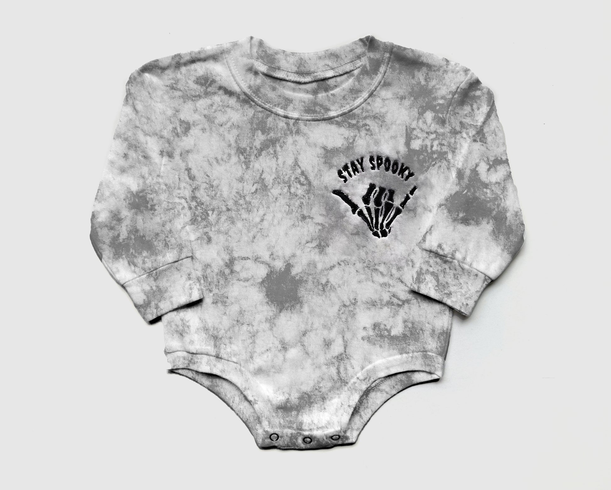 stay spooky gray embroidered tie dye halloween sweatshirt halloween crewneck in mom and baby matching