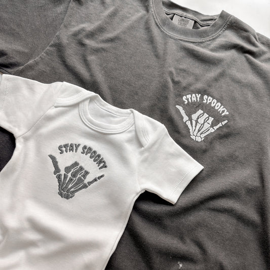 Embroidered Stay Spooky Matching Halloween Shirts