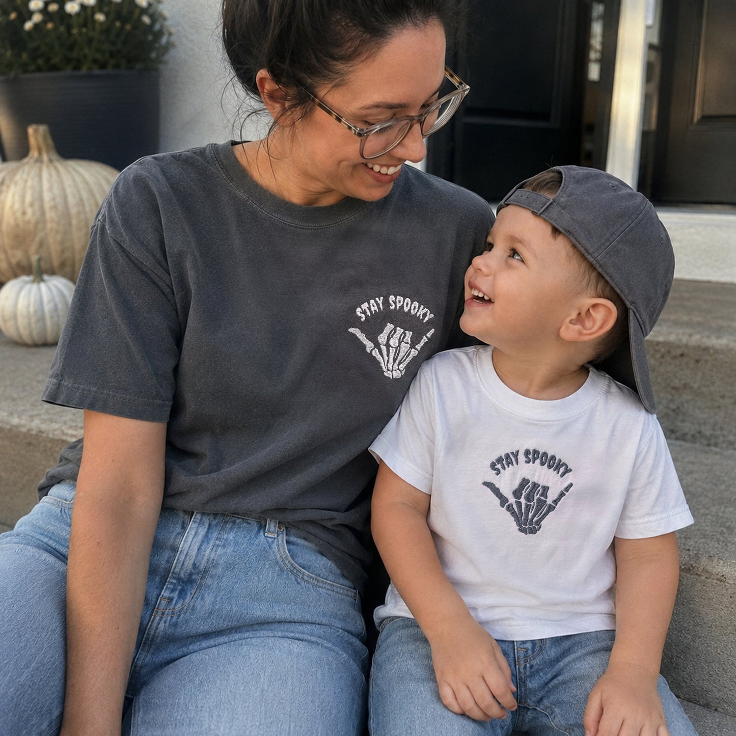 Embroidered Stay Spooky Matching Halloween Shirts