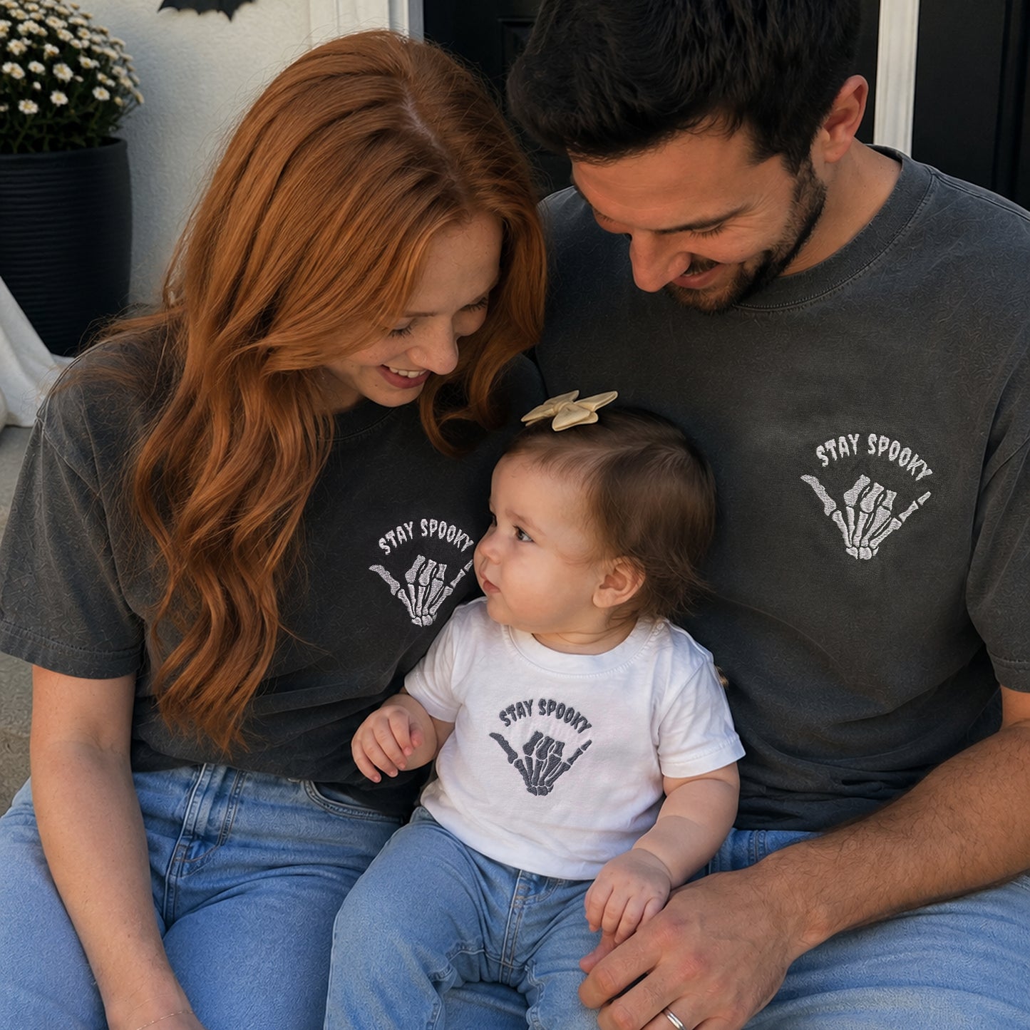 Embroidered Stay Spooky Matching Halloween Shirts