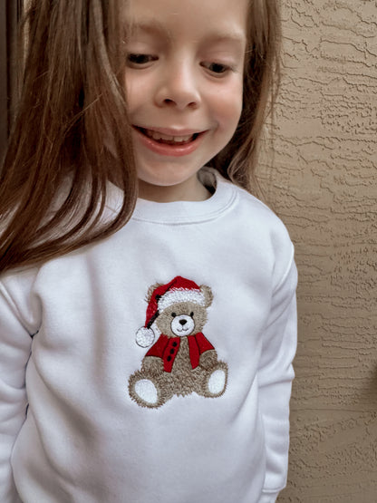 Personalized Teddy Bear Embroidered Matching Holiday Sweatshirts
